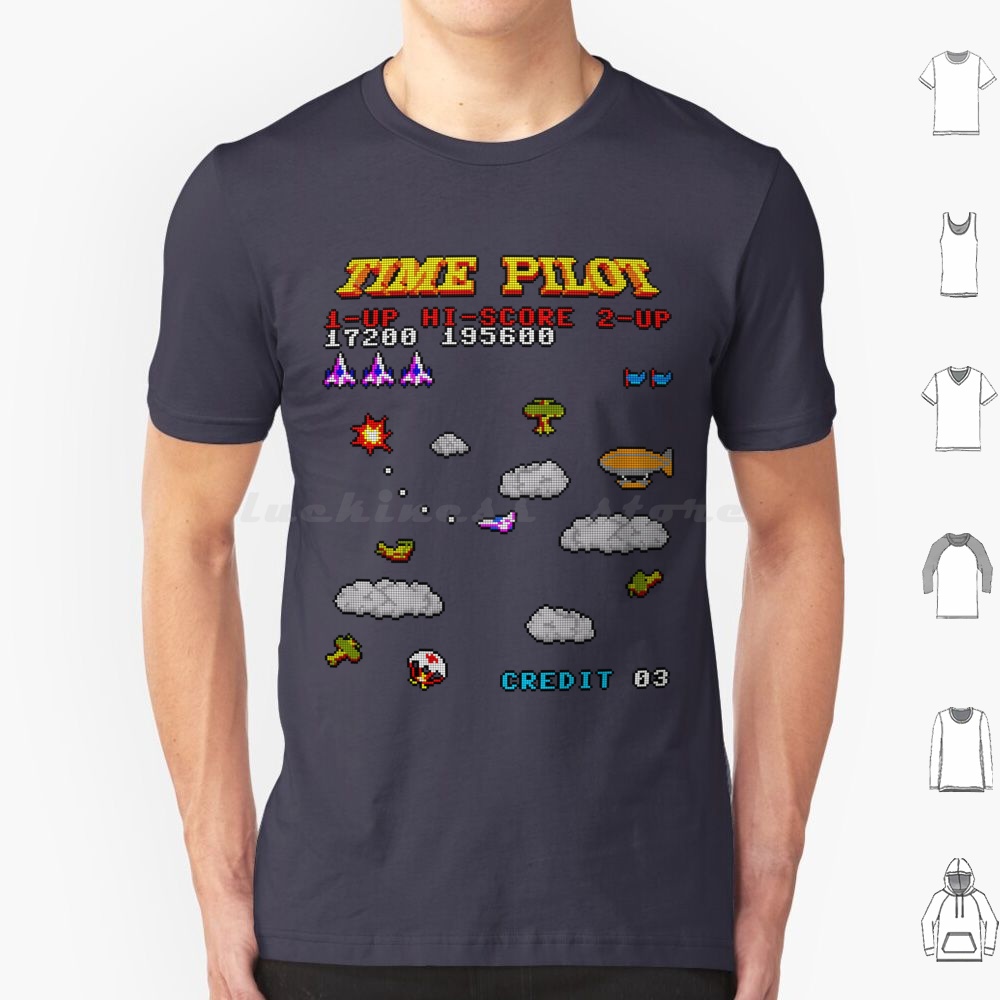 Retro Gaming T Shirt - Camiseta Time Pilot 2 em Algodão